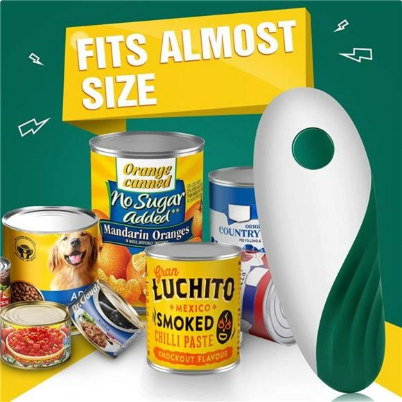 TASHHAR Electric Can Opener with Smooth Edge Stainless Steel  Electric Can Opener Smooth Edge, Handheld Opener for Women
